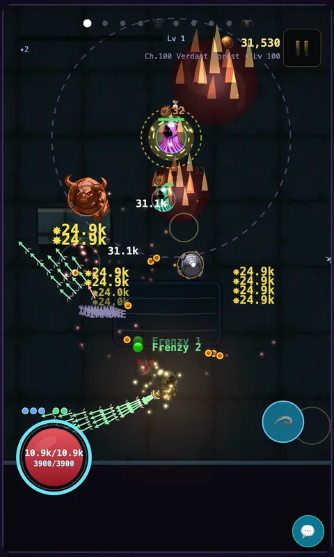 Combat against a wave of monsters